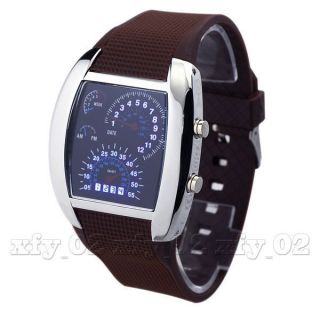 Clock Race Car Led Datum Coffee Band - Mann - Jungen - Sport - Armbanduhr Uhren Bild
