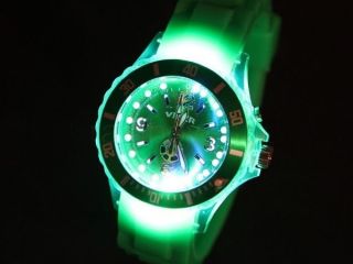Uhr Armbanduhr Grüne Viper,  Led Leuchtartikel,  Silikonuhr Ø 3,  5 Cm,  Blinkie 4124 Bild