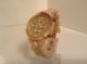 Luxus Damenuhr Gold Mit Weiße Steine Armbanduhren Bild 3
