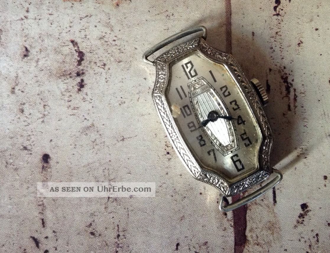 Rar Vintage Oder Antik Bulova Uhr Uhr Gesicht Look Armbanduhren Bild