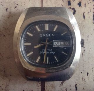 Vintage Gruen 17 Jewels Uhrgesicht Uhr Armband Uhr Look Bild