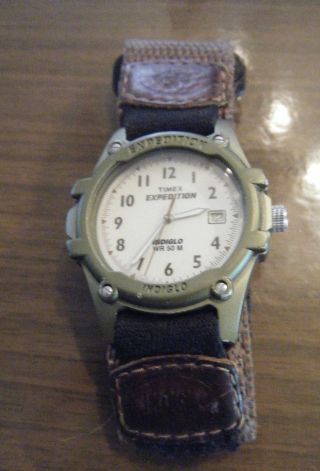 Uhr Armbanduhr Timex Expedition Indiglo 50 M Bild