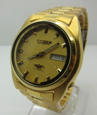 Rose Gold 22k Citizen Handaufzug Herrenuhr Japanische Uhr Bild