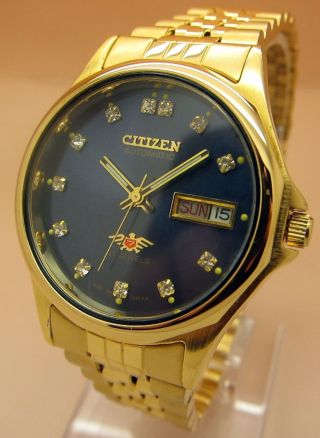 Citizen Gold - Tone Automatic Mechanische Automatik Uhr 21 Jewels Datum&tag Bild
