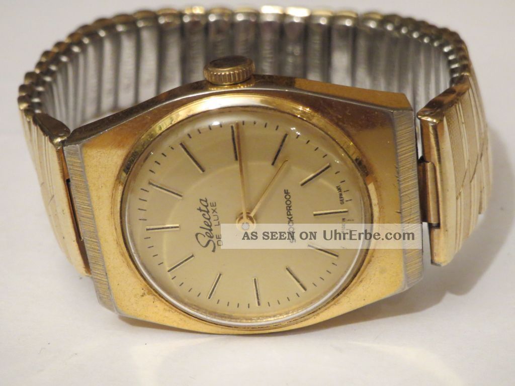 Selecta Herrenuhr Handaufzug 70er Jahre Klassiker Sammlerstück Weihnachten Läuft Armbanduhren Bild