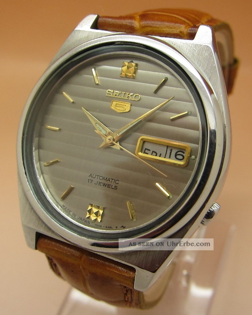 Seiko 5 Retro Mechanische Automatik Uhr 7009 - 6001 Datum & Taganzeige Armbanduhren Bild
