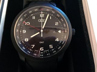 Audi Herrenuhr Quattro Armband Dreizeiger Uhr Gmt Blackline Schwarz Chronograph Bild