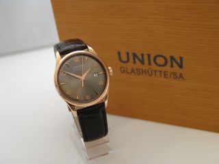Union GlashÜtte Uhr Automatik Noramis Limited Edition 18k Gold,  Box & Papiere Bild