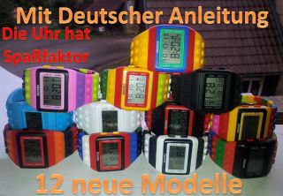 Armband Uhr,  1 Lego Männchen Regenbogen Multicolor Watch Silikon Alarm Datum Tag Bild