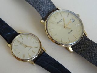 Alte Armbanduhren Von Dynasty Swiss Vergoldet Damen & Herren Uhren Armbanduhr Bild