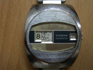 Orig.  Dugena Digital Automatic Scheibenuhr 70iger Jahre Uhr Herren Armbanduhr Bild