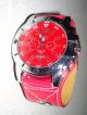 Armbanduhr Herren Damen Rot Mit Kunst - Lederarmband Diesel Time Armbanduhren Bild 1