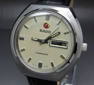 Weiß Rado Companion 25 Jewels Mit Tag/datumanzeige Mechanische Uhr Bild