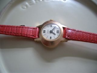 Gub Glashütte Vintage Damen Armbanduhr 17 Rubies Und 14 Karat Gold Bild