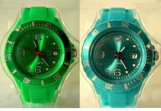 2 Armbanduhren - Ähnlich Ice Watch,  Grün & Türkis,  & Ungetragen Bild
