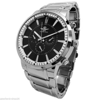 3 X Herren Armband Quarz Uhr Herrenuhr Mode Watch Silber Schwarz Gold Mode Bild