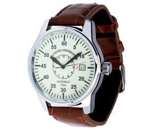 Deutsches Uhrenkontor Herrenuhr Automatic Herren Uhr Armbandihr Leder Braun Bild