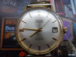 Arowe Automatic Cal.  1361 Rar Selten Uhr 25 Rubis Incabloc Vergoldet Bild