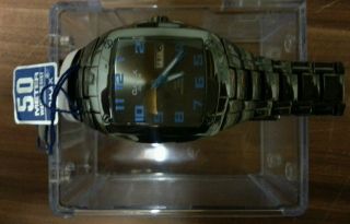 Omax Uhr Herrenuhr Armbanduhr Metall Schwarz Blau Tag Datum 2 Bild