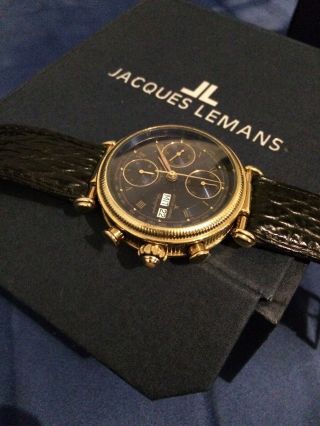 Jacques Lemans Uhr Automatik Chronograph Valjoux Eta 7750 Swiss Day Date Watch Bild
