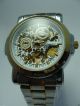Herren Uhr Automatik Uhr Gold Skelettuhr Metall Armbanduhr Armbanduhren Bild 2