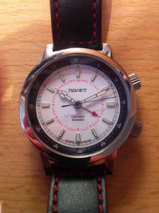 Armbanduhr Poljot 2612 Signal Alarm Wecker Russische Uhr Bild