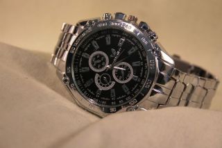 Orlando Herren Mit Metall Armband Schwarz Silber Military Uhr Watch Analoguhr Bild