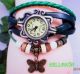 Armbanduhr Rund Modisch Damen Vintage Retro Quartz Analog Schmetterling Anhänger Armbanduhren Bild 18