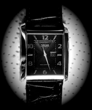 Marquis Funk Armbanduhr Junghans - Uhrwerk Funkuhr Armbanduhr Leder 964.  4715 Bild