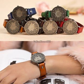 Frauen - Mädchen - Dame - Casual - Jahrgang - Armband - Uhr - Quarz - Bewegung Leder - Armbanduhr Bild
