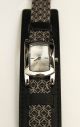 Damenuhr Tcm Leder Textil Armband Schwarz Miyota 5y20e Werk Mit Neuer Batterie Armbanduhren Bild 4