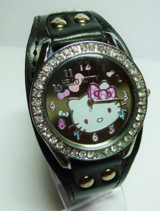 Armbanduhr Uhr Hello Kitty Silikon Strass Bild
