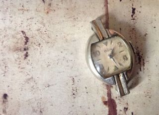 Vintage Elgin 10k Gold Plated Armband Uhr Uhr Gesicht Look Bild