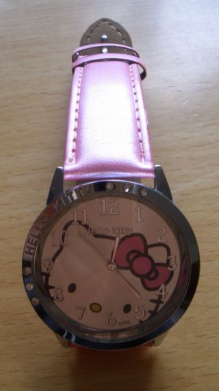 Hello Kitty Damenuhr Kinderuhr Armbanduhr Uhr Rosa Pink Kinder Wecker Rot Bild