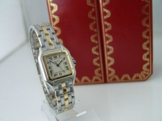 Cartier Santos Uhr In Stahl/gold Quarz Datumsanzeige Damen Bild