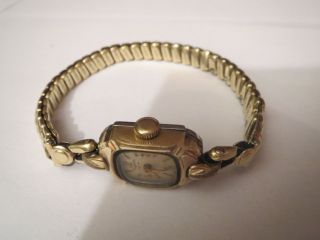 Antik Vintage Damenuhr Dugena 585 Gold Armband 23 Gramm Handaufzug Mechanisch Bild