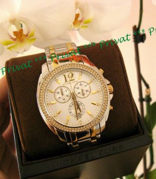 Michael Kors Uhr Mk5603 Damenuhr Chrono Gold - Silber Bicolor Chic Bild
