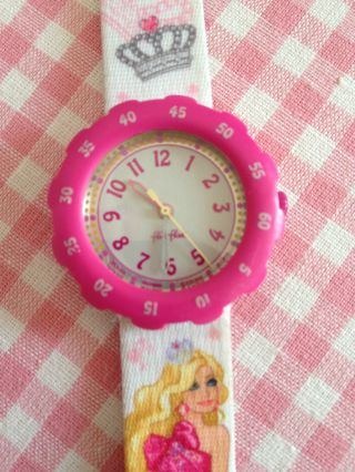 Flik Flak Fls015 ☆ Kinder Armbanduhr Mädchen Barbie Rosa ☆ Swatch ☆ Rar Bild
