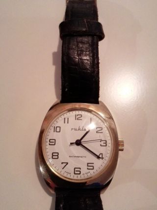 Seltne Ruhla Vergoldet Herrenuhr Handaufzug Deutsche Uhr Made In Gdr Bild