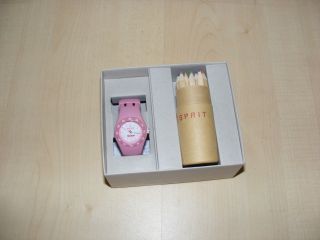 Tolle Esprit Kinderuhr Uhr Mädchenuhr Rosa/pink Mit Buntstiften Bild