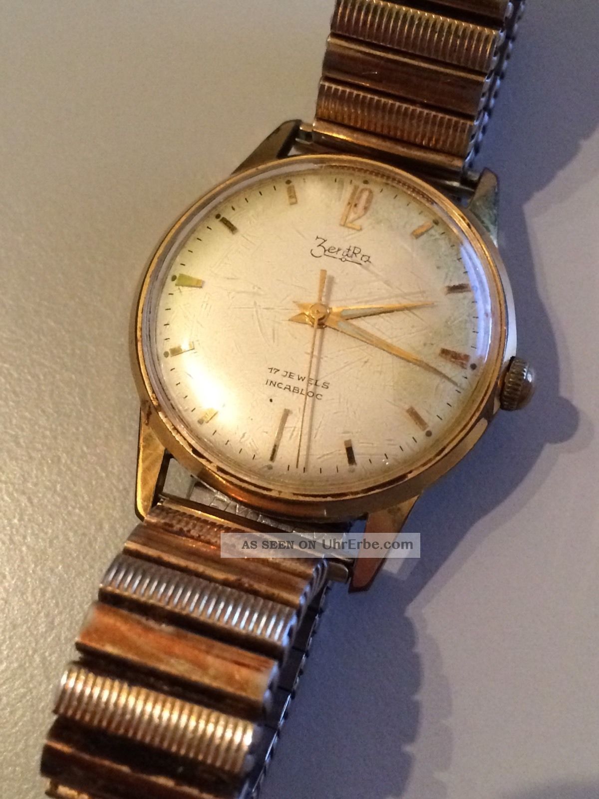 Zentra Herrenuhr - 17 Jewels - Incabloc - Handaufzug Armbanduhren Bild