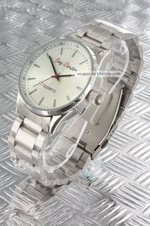 Jay Baxter Herren Damen Armbanduhr Bahnhofsuhr Edelstahl Uhr Edelstahlarmband Armbanduhren Bild