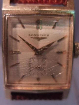 Schöne ältere Armbanduhr,  Longines,  585er Gelbgold,  Art Deco,  Wohl Um 1930/50 Bild