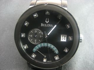 Bulova 98d109 12 Echter Diamanten Men ' S Watch S/s Lonic Plattiert 40.  00 Mm Bild