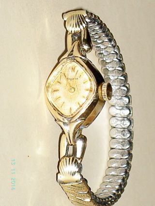 Dugena Armbanduhr Mechanisch Mit Elasto Fixo Armband Walzgold Double 40 Mikron Bild