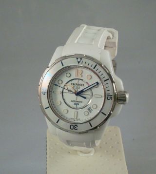 Chanel J12 Marine Keramik Uhr Weiß Mit Kautschukband, Bild