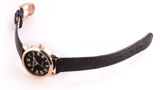 Excellanc Damenuhrgehäuse Rotgold Echtlederband Armbanduhr Se394 Bild