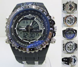 Dual Sportuhr Armbanduhr Wasserdicht - Datum - Alarm - Led Trend - Uhr Bst - Time Bild