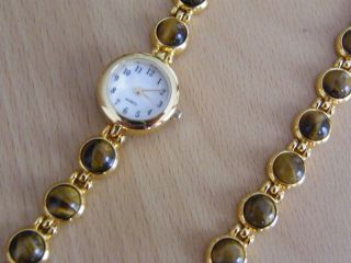 Damen Armband Und Uhr Tigerauge Bild