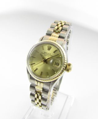Rolex Date Oyster Perpetual Edelstahl/gold - Damenmodell Bild